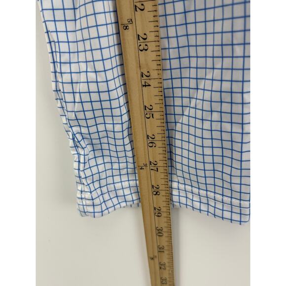NWT Collars & Co Blue Grid Dress Collar Polo Shirt Men’s Medium 4-Way Stretch - Picture 6 of 9